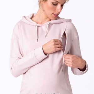 Seraphine Blush Pink Maternity & Nursing Hoodie size small